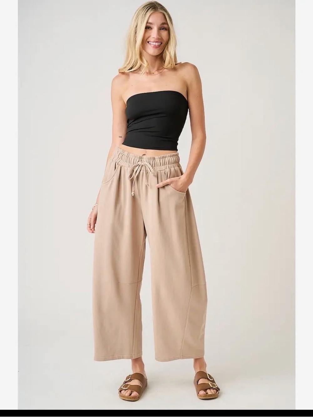 Taupe - Barrel Joggers